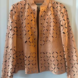 Leather Jacket with black mesh lining.  Stillman Studio. Medium.